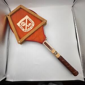 Vintage Wilson Wooden Tennis Racket W/ Press Frame ABC Wide World of Sports Prop